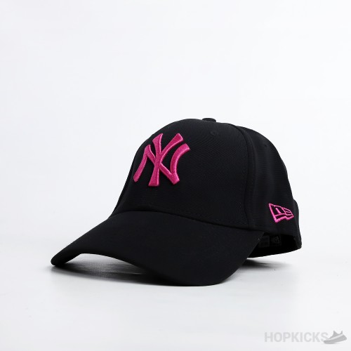 NY New Era Pink Logo Black Cap